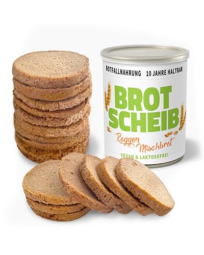 ration1 Dosenbrot Roggen-Mischbrot 1 x 350 g – vegan, laktosefrei & 10 Jahre haltbar – Brot in der Dose für Camping, Outdoor, Notfall & Langzeitnahrung