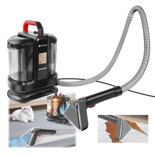 Teppich Couch Tiefenreiniger mit 2 Reinigungsbürsten für Teppich Sofa Treppen Auto, 450 W Tragbarer und Kompakter Nasssauger, Handlicher, Leichter Bodenfleckenentferner