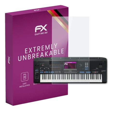 atFoliX Glasfolie kompatibel mit Yamaha Genos 2 Panzerfolie, 9H Hybrid-Glass FX Schutzpanzer Folie