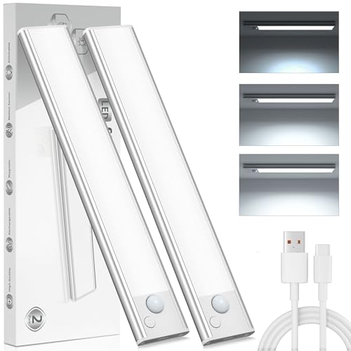 Schrankbeleuchtung Unterbauleuchte Küche LED Lampe - 20cm Bewegungsmelder Licht Akku Schrank Beleuchtung - Batterie Leuchte Schranklicht Lichtleiste Kabellos Leiste Küchen USB Light Aufladbar Dimmbar