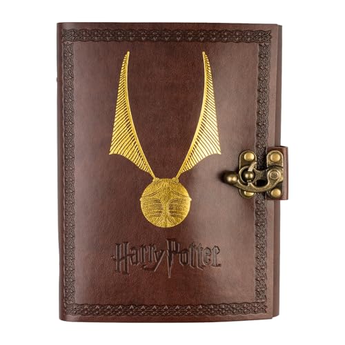 Grupo Erik Leder Notizbuch Harry Potter Schnatz Notizblock Tagebuch für Erwachsene und Kinder Reisetagebuch Kunstleder - Harry Potter Geschenke Merch Frauen Männer Büro Einschulung