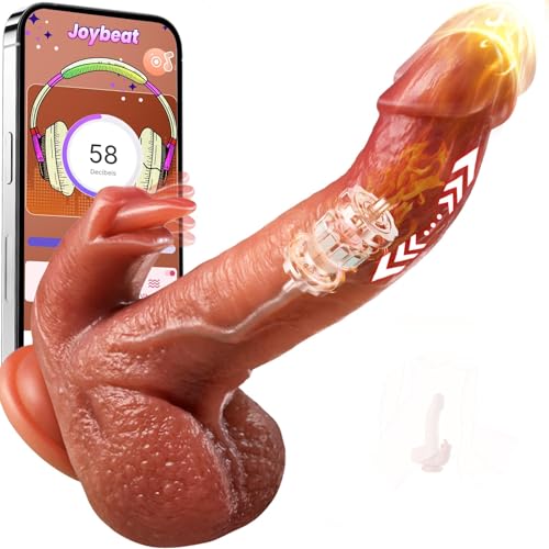 Dildo Leckfunktion 81 Lustmodi mit Hochfrequenz-Vibration & kraftvoller Stoßvibration Sex Spielzeug für die Frau, Flüssigsilikon Penis Heizstäbe Vibrator, Doppelte Stimulation für G-Punkt &Klitoris