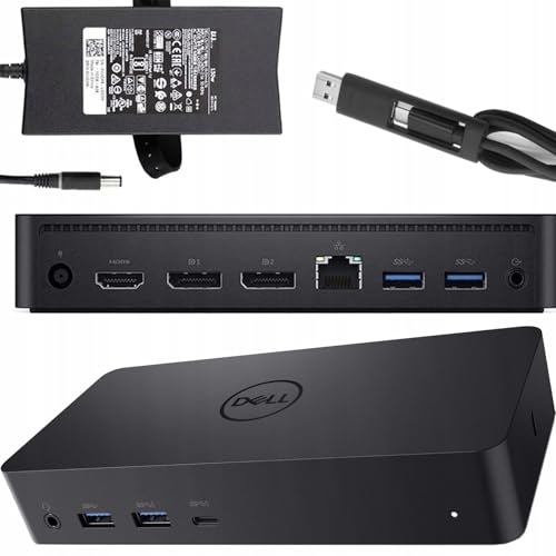 Dell D6000 USB-C Triple Docking Station, Up to Three 4K Displays via USB-C, UHD 5K (Generalüberholt)