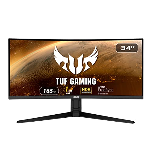 ASUS TUF Gaming VG34VQL1B 86,4 cm (34 Zoll) Curved Monitor (WQHD, 165Hz, FreeSync Premium, DisplayHDR 400, HDMI, DisplayPort, 1ms Reaktionszeit)
