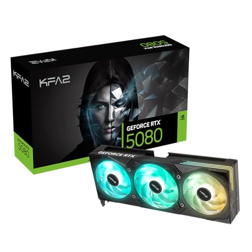 KFA2 GeForce RTX 5080 EX Gamer 1-Click OC, Xtreme Tuner App Control, 16GB, GDDR7, 256-Bit, DP 2.1b*3/HDMI 2.1b/DLSS 4/Gaming Grafikkarte