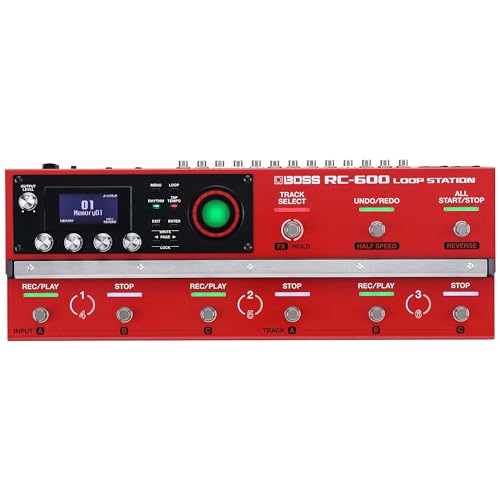 BOSS RC-600 Loop Station | Bodenlooper-Topmodell mit wegweisender Soundqualität und Flexibilität | 6 Stereo-Phrasen-Tracks | 9 Fußschalter | Riesige Effekt-Bibliothek | 2 XLR-Mikrofone