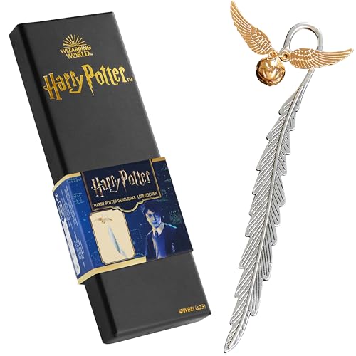Harry Potter Lesezeichen Metall mit Anhänger - Offizielles Merchandise für Bücherliebhaber, Schule & Geschenk in Box - Robustes Design für magische Leseabenteuer - Silber/gold