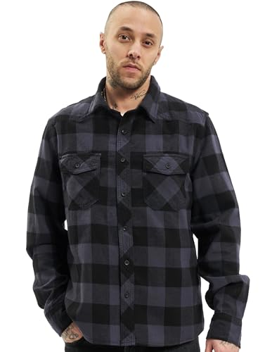 Brandit Check Shirt Herren Baumwoll Hemd 4XL Black-grey
