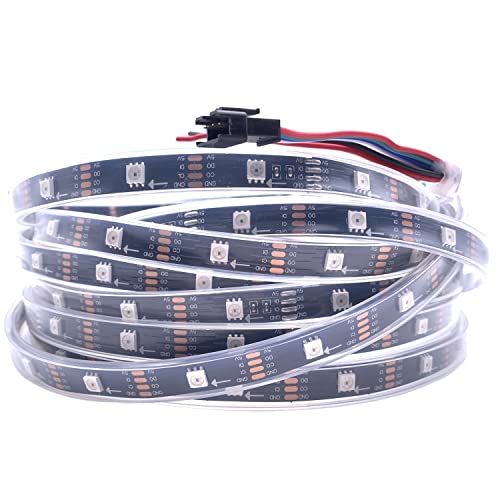 TOPXCDZ APA102 Smart LED-Pixel-Streifen, 5 m/Lot, DC 5 V, 30/60 LEDs/Pixel/m, Daten und Uhr separat, IP30/IP65/IP67; SK9822 LED-Streifen (5 m 30 LED/M, schwarze PCB IP67)