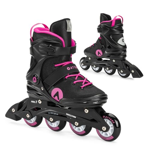 ATTABO Fitness Inline Skates Damen Cyclone Größe 38 EU Inliner Rollschuhe mit ABEC-7-Lager Räder PU 82A Halbharte TPR Komfort Stabilität Dreifache Anpassung Roller Skates für Frauen in Rosa