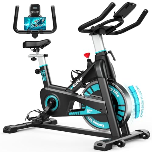 [2025 Aktualisierte] Wenoker Heimtrainer Fahrrad mit Magnetischem Widerstand, Indoor Spinning Bike Kardio Training Fitnessbikes Hometrainer Fahrrad, Bis 160KG