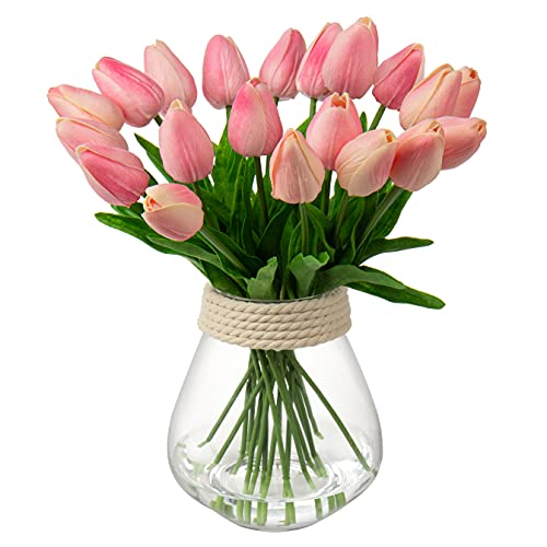 10 Stück Künstliche Tulpen Kunstblume Latex Blumen Real-Touch Tulpe Deko Kunstpflanze Länge 34cm für Home Room Hochzeitsstrauß Party Blumengesteck