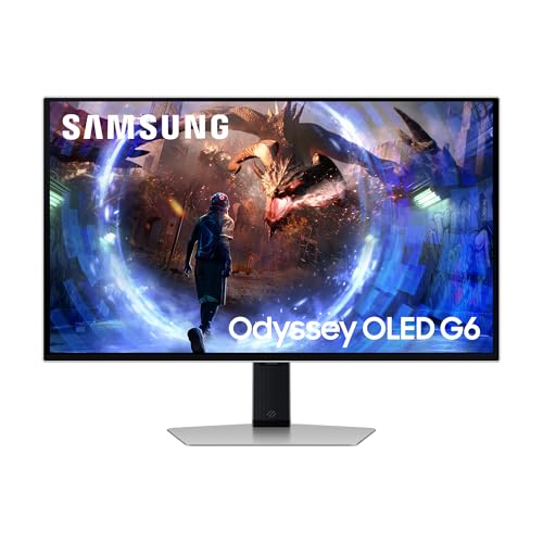 Samsung Odyssey G60SD OLED Gaming Monitor, 27 Zoll, Bildschirm mit OLED-Panel, 2.560 x 1.440 Pixel, Bildwiederholrate 360 Hz, Reaktionszeit 0,03 ms (G/G), AMD FreeSync Premium Pro, LS27DG600SUXEN