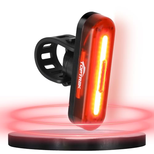 toptrek Rücklicht Fahrrad Sichtweite 200 Metern | Bike Rear Light Led StVZO Zugelassenes | Fahrrad Rücklicht USB-C Aufladbar Batterie | Fahrradlicht Hinten IPX5 Wasserdicht für Rennrad, MTB, E-Bike