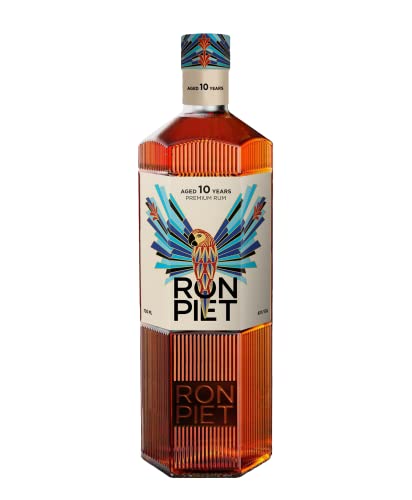 RON PIET PREMIUM RUM 10 Jahre | Single Barrel Rum gereift im Bourbonfass | Aus feinstem Rohzucker | Produziert in Panama, abgefüllt in eigener Manufaktur in Hamburg | Sechskant-Glasflasche | 0,7L