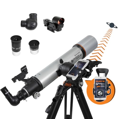 Celestron 22460 StarSense Explorer DX 102AZ Smartphone-App-fähiges Refraktor-Teleskop, kompatibel mit iOS/Android, grau