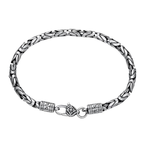 4mm königskette armband 925 sterling silber byzantinisches armband gliederarmband mit vajra dorje verschluss für herren damen 18cm