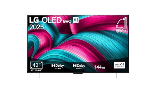 LG OLED42C5ELB TV 42 Zoll (106 cm) 4K OLED evo AI TV (α9 Gen8 4K AI Prozessor, webOS 25, 120Hz (VRR bis zu 144Hz)) [Modelljahr 2025]