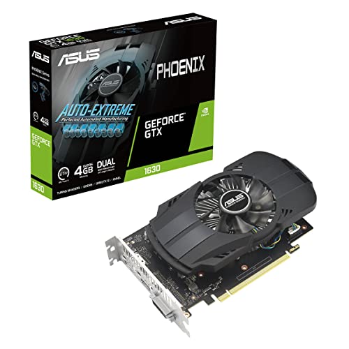ASUS Phoenix GeForce GTX 1630 4GB GDDR6 EVO Gaming Grafikkarte (NVIDIA Turing Architektur, 4GB GDDR6 Speicher, PCIe 3.0, 1x HDMI 2.0b, 1x DisplayPort 1.4a, PH-GTX1630-4G-EVO)