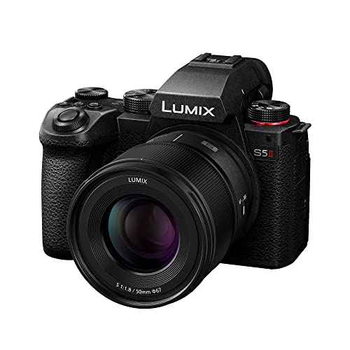 Panasonic LUMIX DC-S5 II Spiegelloses Vollformat-Kameragehäuse mit 50-mm-F1,8-Objektiv, 4K 60p und 6K 30p, Flip-Screen, WLAN, Hybrid-Phasen-AF mit 779 Messfeldern, Active is, Schwarz