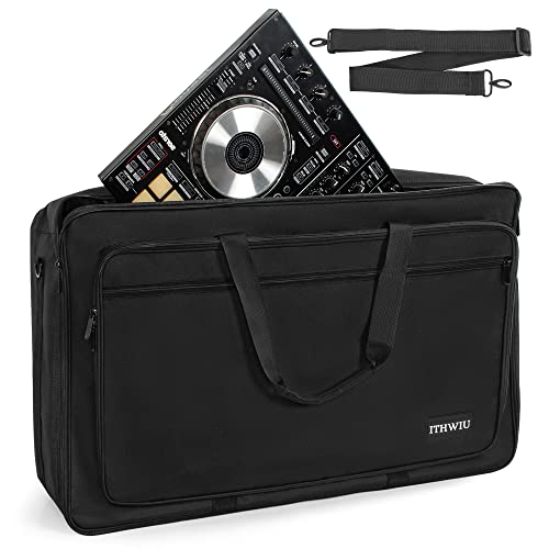 OUUTMEE DJ Controller Tragbar Tasche, 60 x 36 x 8 cm,Schutztasche mit Schulterriemen, passend für DJ Inpulse 500/DDJ REV1/NI Traktor Kontrol S4 MK3/DDJ SR DDJ SR2,gepolsterte,Schwarz