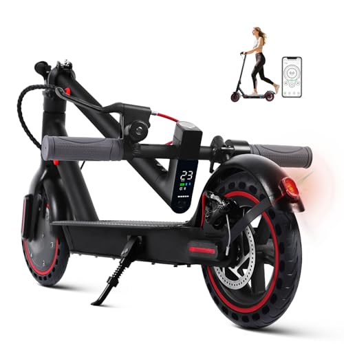 E Scooter 8.5 Zoll Escooter mit Straßenzulassung Faltbarer Elektroroller mit 25-30 km Reichweite, Doppelbremssystem, LED-Display Elektro Scooter für Pendeln,Elektroroller mit App-Funktion,120kg Load