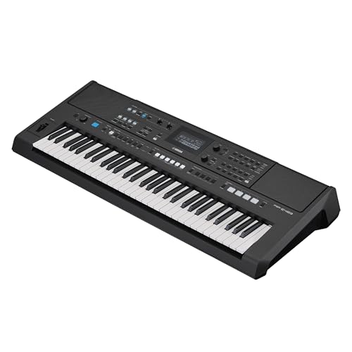 YAMAHA PSR-E483 Keyboard – Modernes Tragbares Keyboard mit 61 anschlagdynamischen Tasten, 860 Voices, 15 Super Articulation Lite Voices, 345 Styles, leistungsstarken Lautsprechern und USB-C – Schwarz