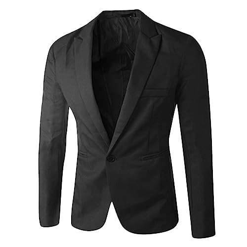 Sakko Herren Regular Fit, Jacke Anzug Herren, Blazer Modern Anzüge & Sakkos Mit Taschen Und Knöpfen Anzugjacken Revers Jackett Elegante Freizeitanzug Retro Basic Jacket Für Herren Sakko