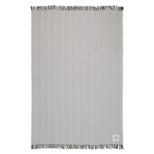 Borussia Dortmund Unisex – Erwachsene BVB Baumwolldecke 150 x 200 cm (GOTS) Decke, Grau