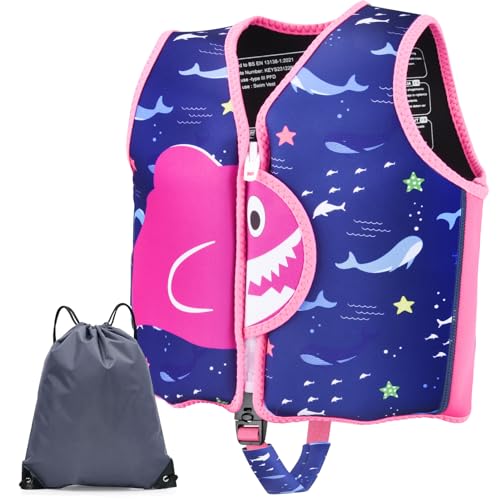 YIKANWEN Neopren Schwimmweste für Kinder und Babys, ideale Schwimmhilfe für Jungen und Mädchen im Alter von 1 bis 3 Jahren und 11-19 kg, (S)