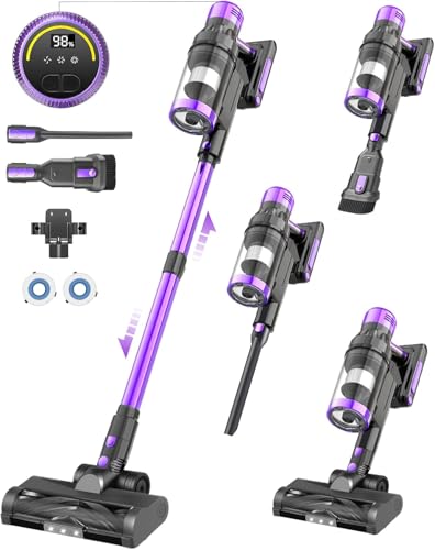 Fuqiduo Akku Staubsauger | 550W, 45.000 Pa, 60 Min Laufzeit | Staubsauger Kabellos mit 20.000 mAh Akku, 3 Saugstufen, Anti-Wickel-Bürste für alle Böden & Tierhaare