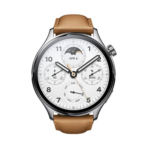 XIAOMI Watch S1 Pro, Smartwatch, AMOLED Display 1,47 Zoll, Saphirglas, Körpertemperaturüberwachung, Herzschlag, SPO₂, 100+ Fitnessmodus, GPS, Widerstand 5 ATM, Batterie 14 g, Silver