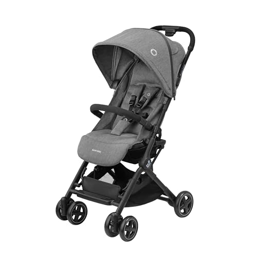 Maxi-Cosi Lara2 Baby Kinderwagen, 0–4 Jahre, 0–22 kg, federleichter, kompakter Buggy, 3 Liegepositionen, flache Liegeposition, klein zusammenklappbar, Schultergurt, Select Grey
