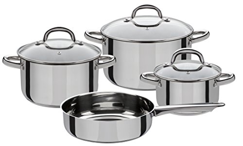 GSW 990042 Montreal Topf-Set 4-teilig, Edelstahl, Silber, 24 cm, 7-Einheiten, 38 x 25,5 x 15,5 cm