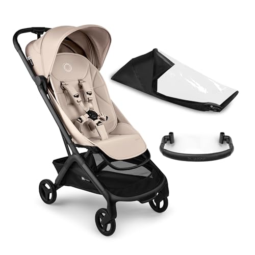 Bugaboo Butterfly 2 Reisebuggy Set – leichter, faltbarer Kinderwagen mit Sicherheitsbügel & Regenabdeckung – Handgepäckgröße, mit Liegefunktion – ab 6 Monaten bis 4 Jahre – Desert Taupe