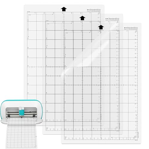 3 Stück Vinyl Schneidematte Für Silhouette Portrait Ersatz Schneidematte Plotter,Selbstklebende Ersatzschneidematten, Für Getrennt Eine Vielzahl Mittelschwerer Materialien(12x8 Zoll)