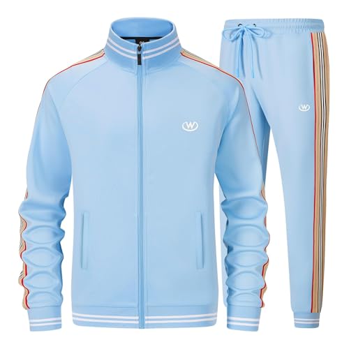 W JIANWANG Herren Trainingsanzug Jogginganzug Sportanzug Tracksuits 2 Teiliges Lässiges Athletisches Jogging 5005-L