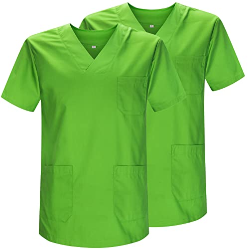 MISEMIYA - Packung 2 STK. - SANITÄRE CASACA Unisex SANITÄRE Uniformen SANITÄRE UNIFORM MEDIZINISCHE UNIFORM - Ref. 817 * 2-3XL, Apfelgrün 21