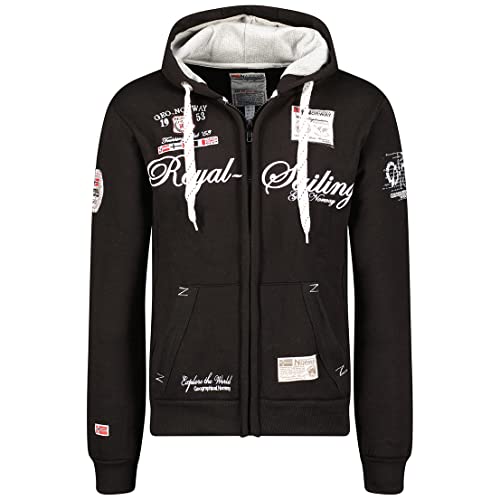 GEOGRAPHICAL NORWAY Herren Designer Hoodie Jacke - FIGHTER -XXL, Schwarz