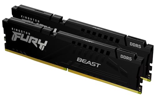 Kingston FURY Beast Schwarz DDR5 32GB (2x16GB) 6000MT/s CL30 DIMM Desktop Gaming Speicher Kit mit 2 AMD EXPO und Intel XMP - KF560C30BBEK2-32