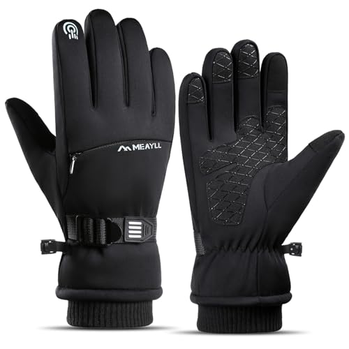 Meayll Fahrradhandschuhe Herren Damen Winterhandschuhe – Warm, Winddicht, rutschfest, Touchscreen, für Radfahren, Mountainbike, Rennrad und Alltag XL