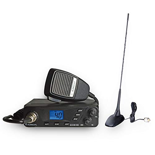 Albrecht AE 6199 VOX CB-Funkgerät + CBM-516 Magnetfußantenne Set, 12699.S5, CB-Funkgerät mit VOX-Funktion inkl. Magnetfußantenne für LKW oder PKW