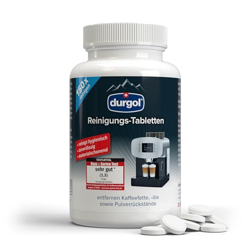durgol 150 Reinigungstabletten für Kaffeevollautomaten und Kaffeemaschinen – Reinigungstabs für Jura, Siemens, EQ Series, Krups, Delonghi, Miele, Bosch uvm.