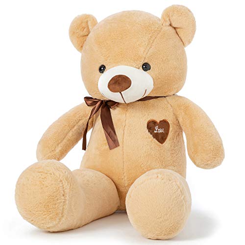 YunNasi Teddybär Groß Riesen Teddy Bär Plüschbär Kuschelbär 80cm/31.5 Inches Stofftier mit Bänder für Kinder und Freundin