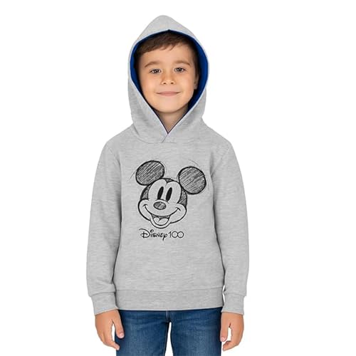 Disney Mickey Mouse Hoodie für Jungen - Kinder Kapuzenpullover Pullover mit Kapuze Sweatshirt Grau (DE/NL/SE/PL, Numerisch, 98, 104, Regular, Grau)