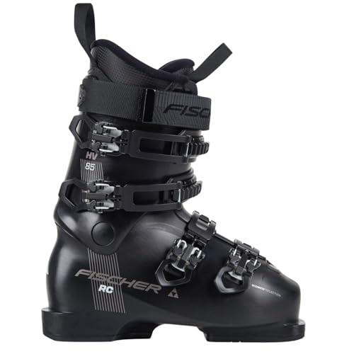 Fischer Damen Skischuhe Skistiefel RC 85 Black - Flex 85 - MP25/25.5 - Alpinskischuhe Alpin-Skistiefel Alpinstiefel - breite Passform & Komfort-Innenschuh - für fortgeschrittene bis Gute Fahrerinnen