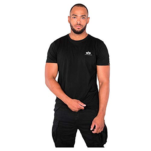 Alpha Industries Herren Basic T Small Logo T-Shirt, Blickdicht, Black, 2XL EU
