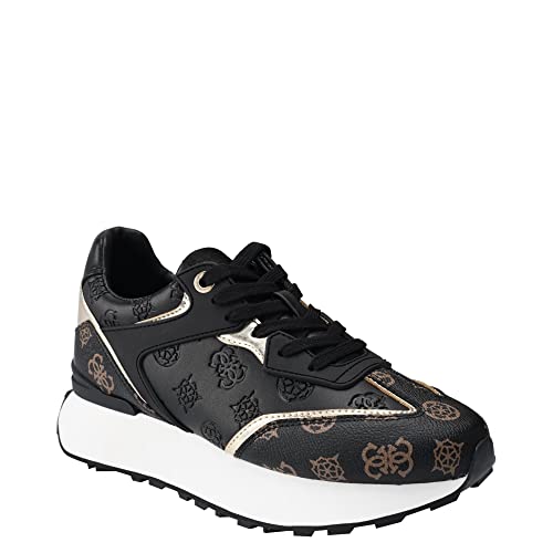 Guess Damen Luchia Sneaker, Schwarz Multi, 38 EU