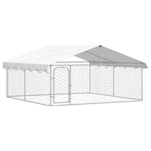 vidaXL Outdoor Hundezwinger Dach 300x300x150cm Hundekäfig Hundehaus Hundehütte