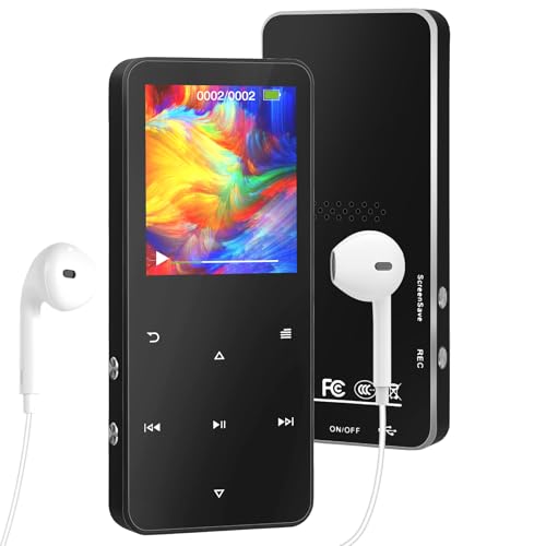 MP3 Player 32GB, MP3-MP4-Player mit Bluetooth 5.2, Musik-Player mit Lautsprecher, FM-Radio, Video, Sprachaufzeichnung, E-Book, für Sport